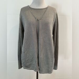 NWT Silver Metallic Cardigan Medium